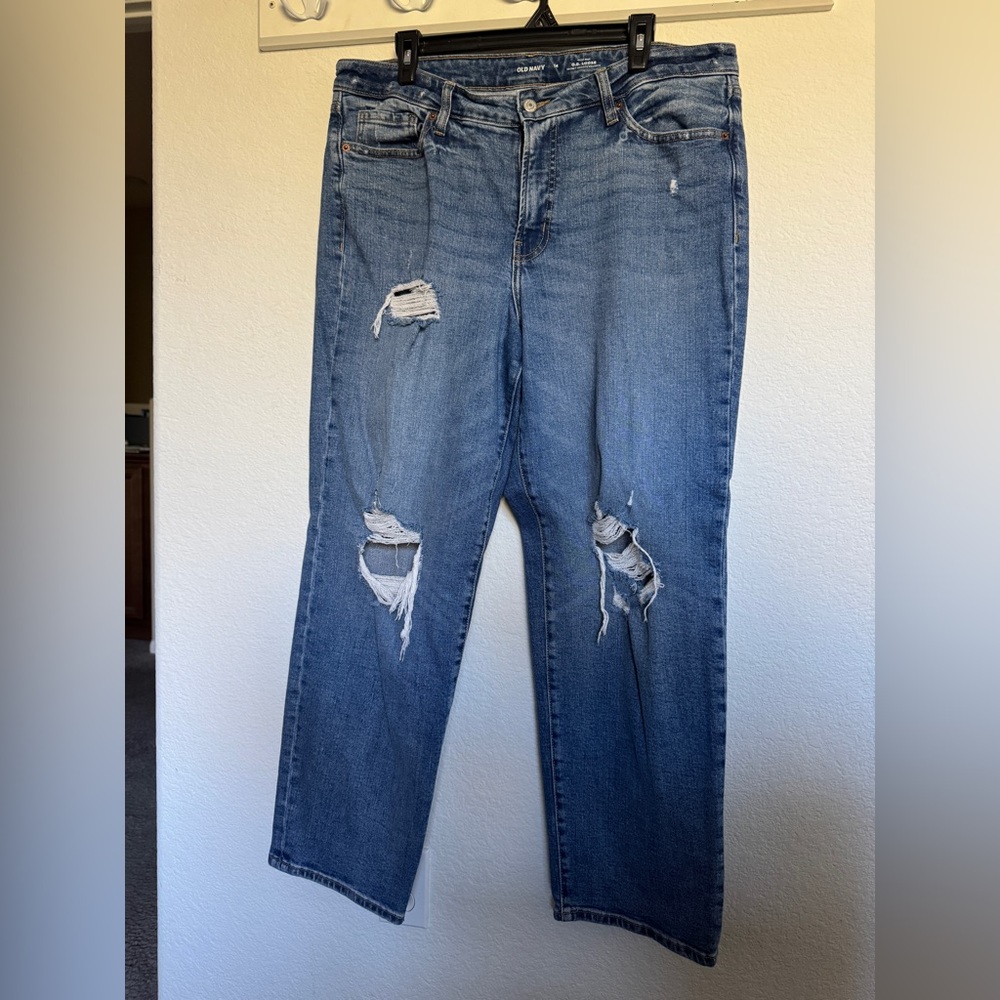 Old Navy High-Rise O.G. Loose Jeans in Dark Blue